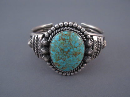 Sterling Silver and #8 Turquoise Bracelet by Jeanette Dale