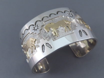 HORSE Bracelet by Fortune Huntinghorse in Gold & Silver