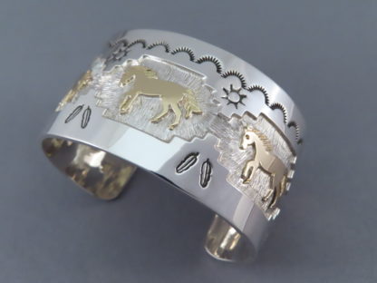 HORSE Bracelet by Fortune Huntinghorse in Gold & Silver