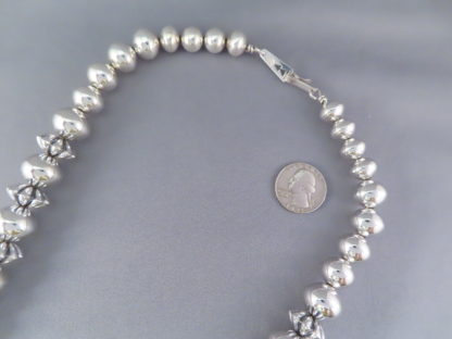 Long Sterling Silver Multi-Shaped Bead Necklace (26 1/2″)