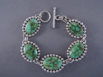 Turquoise Link Bracelet by Artie Yellowhorse (Sonoran Gold)