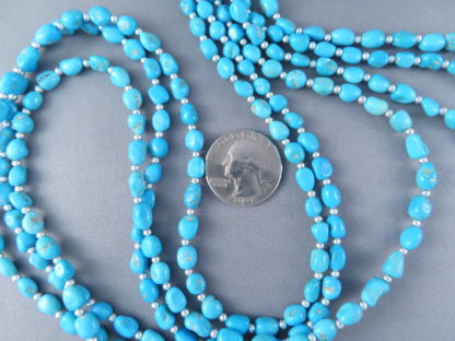 LONG Sleeping Beauty Turquoise Necklace with Sterling Silver