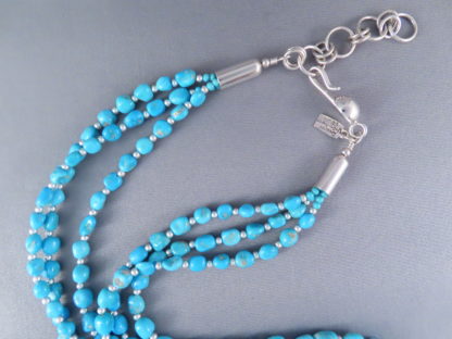 LONG Sleeping Beauty Turquoise Necklace with Sterling Silver
