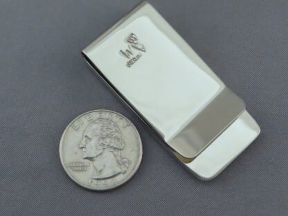 Dolomite & Black Jade Inlay Money Clip