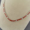 Sterling Silver & Coral Inlay Necklace