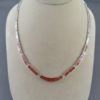 Sterling Silver & Coral Inlay Necklace