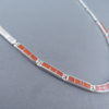 Sterling Silver & Coral Inlay Necklace