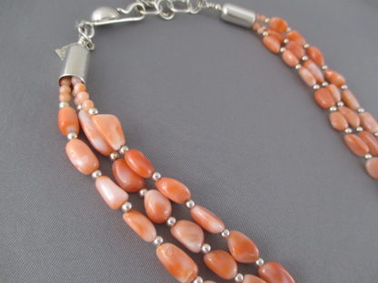 Angel Skin Coral Necklace (3 Strands) by Desiree Yellowhorse