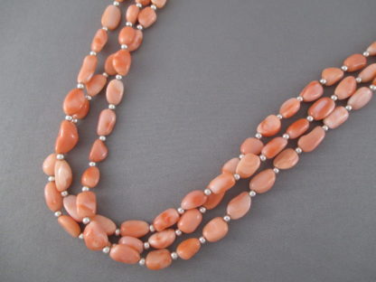 Angel Skin Coral Necklace (3 Strands) by Desiree Yellowhorse