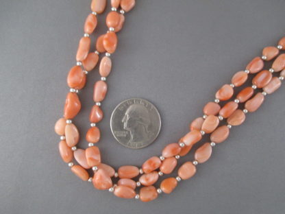 Angel Skin Coral Necklace (3 Strands) by Desiree Yellowhorse