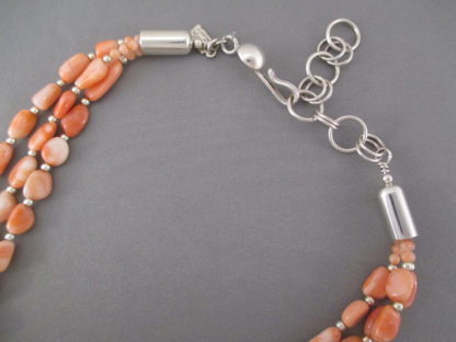 Angel Skin Coral Necklace (3 Strands) by Desiree Yellowhorse