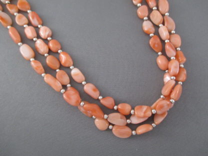 Angel Skin Coral Necklace (3 Strands) by Desiree Yellowhorse