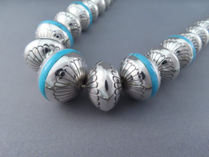 Marie Yazzie Necklace – Beads & Turquoise Inlay