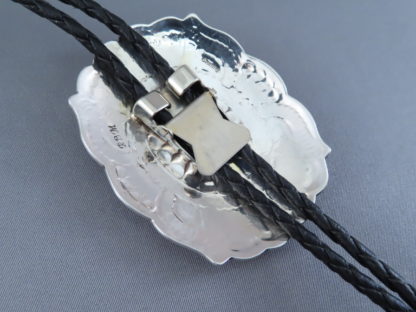 Stamped Sterling Silver Bolo Tie by Roy Manuelito