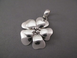 Smaller Sterling Silver Flower Pendant (Dogwood) by Native American jeweler, Artie Yellowhorse FOR SALE $165-