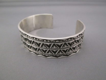 Stamped Silver Cuff Bracelet by Orville White