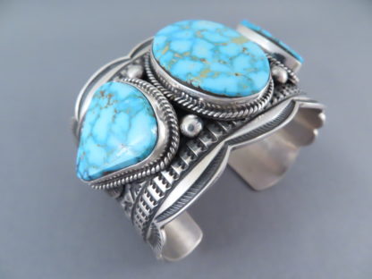 Kingman Turquoise Cuff Bracelet (Large & IMPRESSIVE)