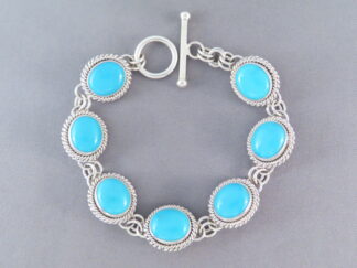 Link Bracelet with Sleeping Beauty Turquoise – Artie Yellowhorse