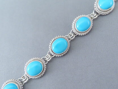 Link Bracelet with Sleeping Beauty Turquoise – Artie Yellowhorse