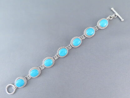 Link Bracelet with Sleeping Beauty Turquoise – Artie Yellowhorse