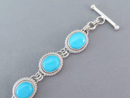 Link Bracelet with Sleeping Beauty Turquoise – Artie Yellowhorse