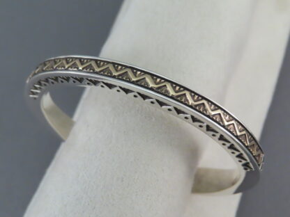 Lyle Secatero Silver & Gold Cuff Bracelet