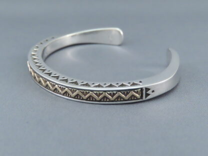 Lyle Secatero Silver & Gold Cuff Bracelet