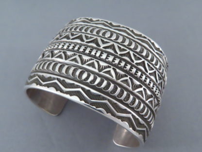 Wide Sterling Silver Navajo Cuff Bracelet