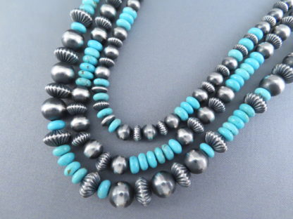 Three-Strand Silver & Turquoise Necklace
