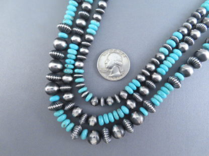 Three-Strand Silver & Turquoise Necklace