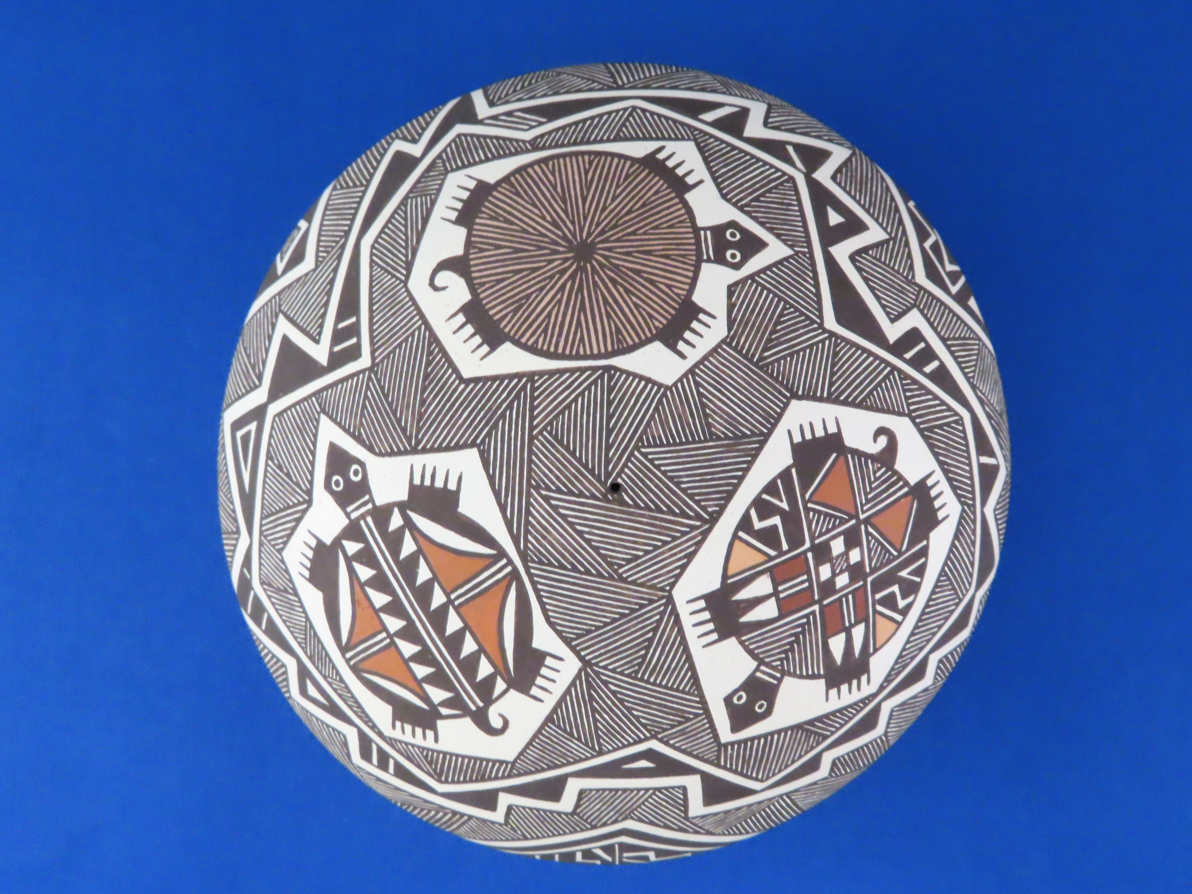 Acoma Seed Pot with Turtles by Rebecca Lucario