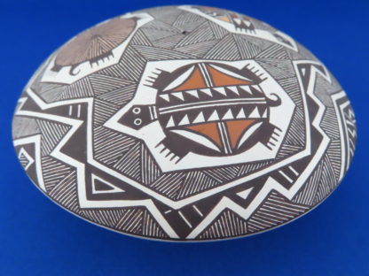Acoma Seed Pot with Turtles by Rebecca Lucario