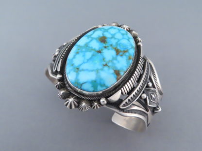 Turquoise Cuff Bracelet by Aaron Toadlena (Kingman Turquoise)