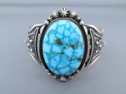 Turquoise Cuff Bracelet by Aaron Toadlena (Kingman Turquoise)