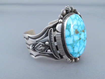 Turquoise Cuff Bracelet by Aaron Toadlena (Kingman Turquoise)