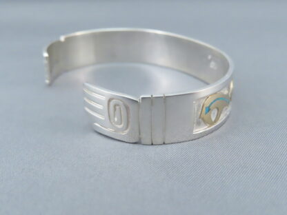 Silver & Gold Cuff Bracelet with BEAR + BEAR PAW Design