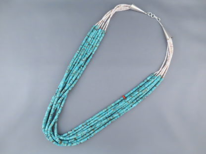 Number Eight Turquoise Necklace with Hei-Shi