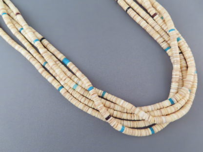 Melon Shell Necklace with Turquoise
