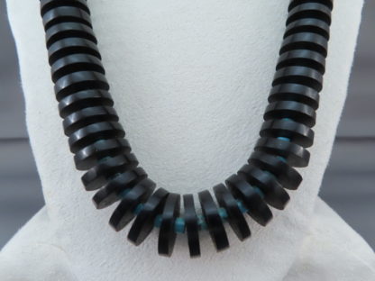 Black Jet Necklace by Lita Atencio (Santo Domingo Pueblo)