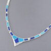 Turquoise & Opal & Lapis Inlay Necklace in Sterling Silver