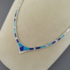 Turquoise & Opal & Lapis Inlay Necklace in Sterling Silver