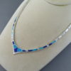 Turquoise & Opal & Lapis Inlay Necklace in Sterling Silver
