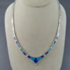 Turquoise & Opal & Lapis Inlay Necklace in Sterling Silver