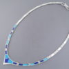 Turquoise & Opal & Lapis Inlay Necklace in Sterling Silver