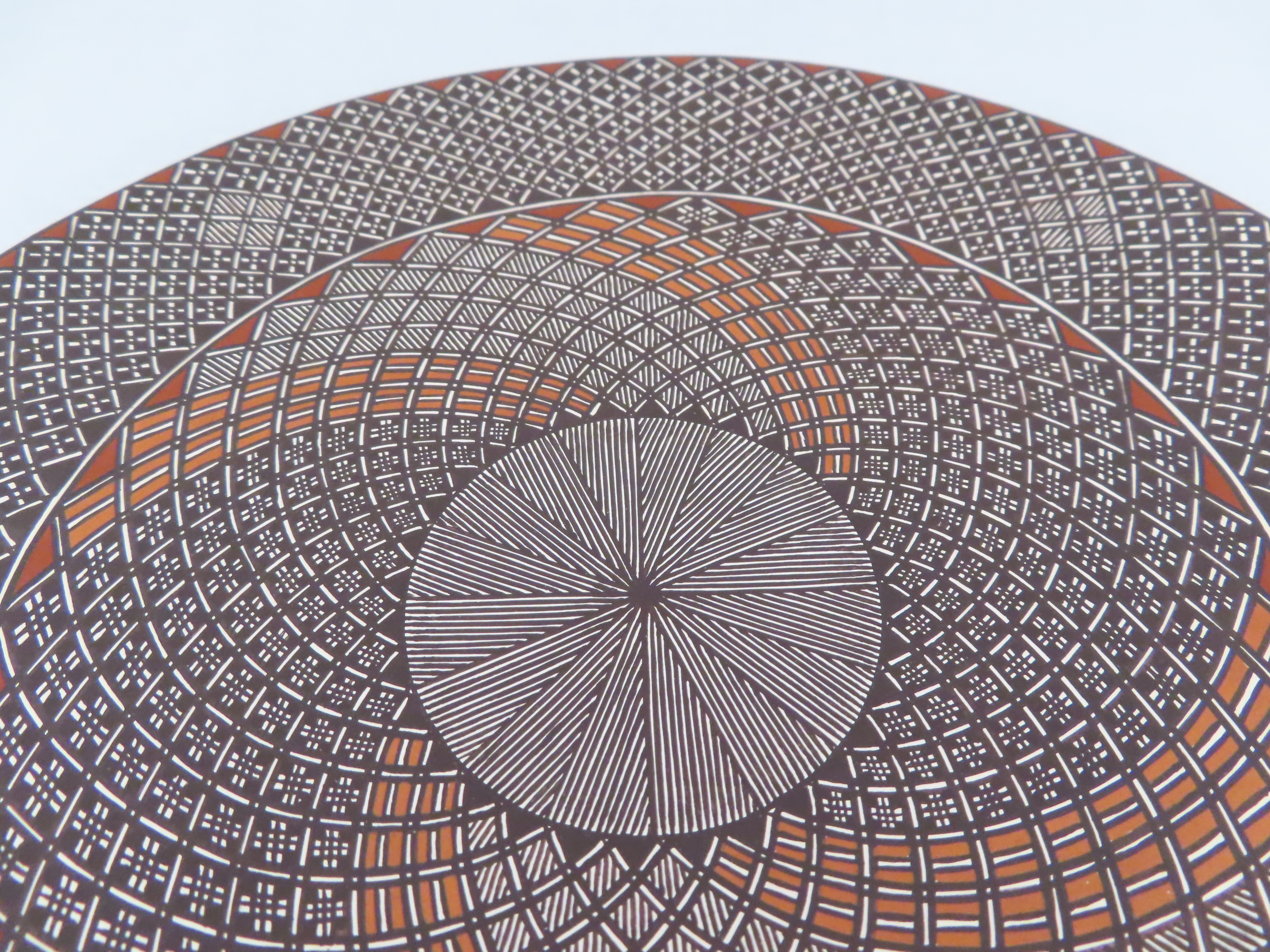 Larger Acoma Pottery Plate by Rebecca Lucario