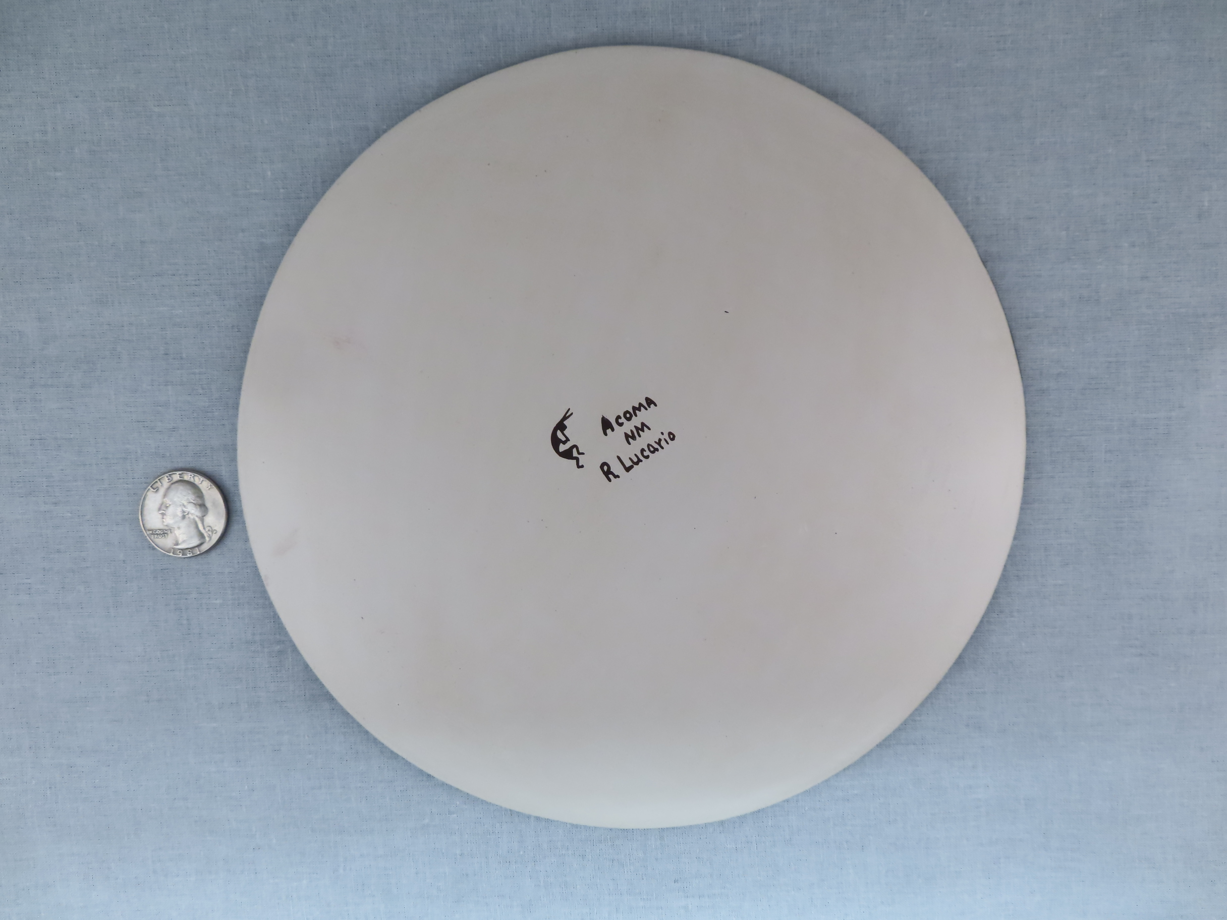 Larger Acoma Pottery Plate by Rebecca Lucario