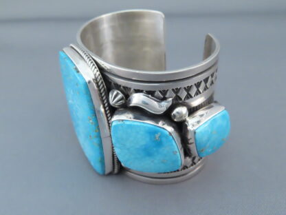 Sterling Silver & Kingman Turquoise Bracelet by Albert Jake – WOW!!
