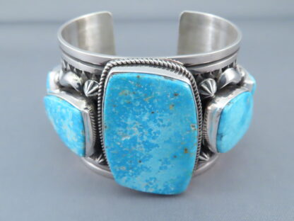 Sterling Silver & Kingman Turquoise Bracelet by Albert Jake – WOW!!