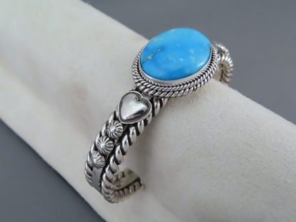 Blue Sonoran Gold Turquoise Cuff Bracelet by Artie Yellowhorse