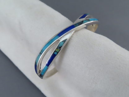 Turquoise and Lapis Inlay Cuff Bracelet
